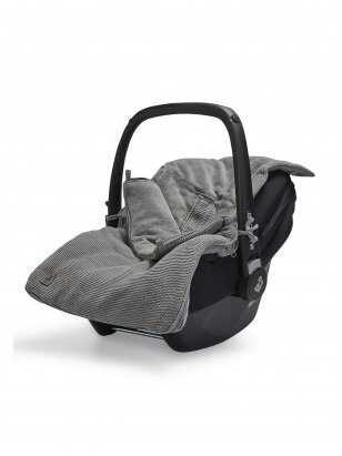 Jollein 025-811-65220 Footmuff for Baby Car Seat Basic Knit Grey