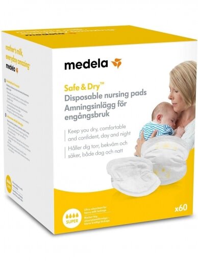 Ühekordsed rinnapadjad Medela Safe & Dry, 60tk