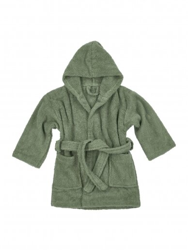 Terry bathrobe for children, Meyco Baby, (Forest green)