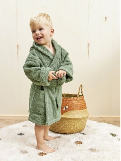 Terry bathrobe for children, Meyco Baby, (Forest green) 1