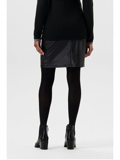 Black imitation leather skirt, Esprit 1