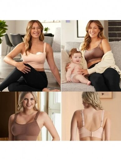 Hands-free bra for pumping and breastfeeding, Momcozy (Oyster pink) 5