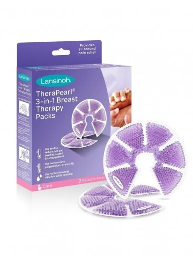 Lansinoh Thera°Pearl 3-in-1 rinnakompress, 2