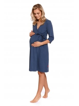 Cotton maternity robe by DN (blue)