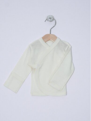 Merino wool baby shirt with silk