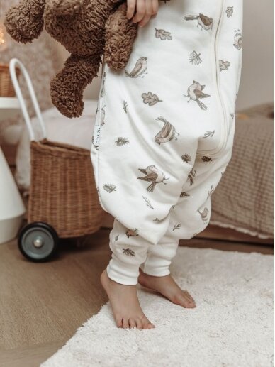 Baby sleep overall winter jumper, TOG 2.5, Meyco Baby, Robin multi, 104cm 2