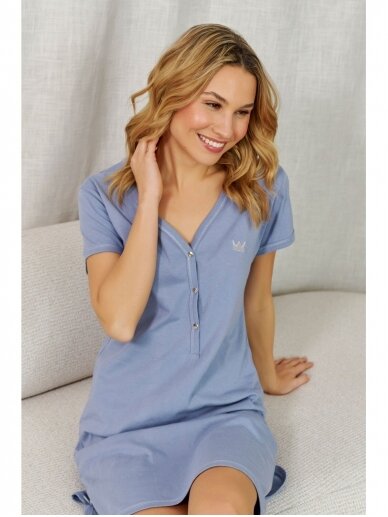 Nursing nightdress by DN (Sky blue) 6