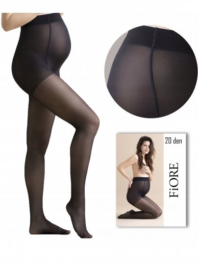 Maternity tights  20 den, Fiore, Black 3