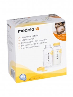 MEDELA piimapudel 250 ml kaanega, 2 tk.