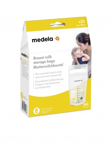 MEDELA rinnapiima säilituskott 180 ml, 25 tk.,