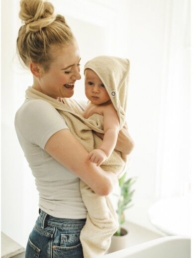 Baby hooded towel Wearable hooded towel 110x105 - Fog 1