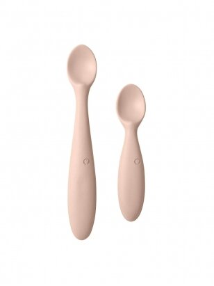 Set of silicone spoons, 2 pcs., Bibs (Blush)