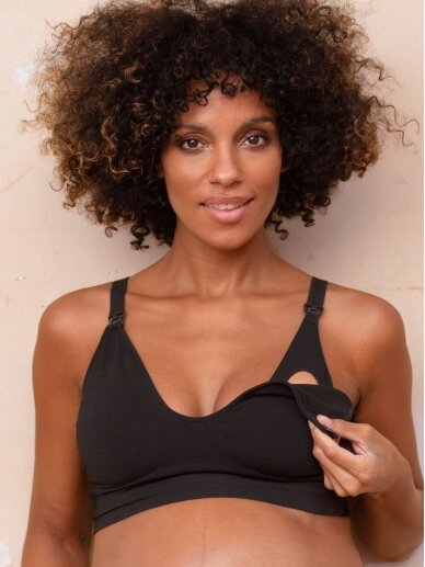 Twin Pack Bamboo Nursing Bras – Black & Black  1