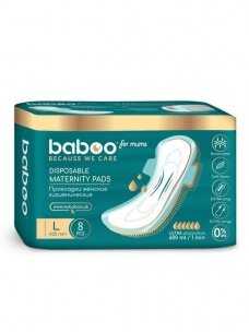 Pads for postpartum panties, size L, 8 pcs., Baboo