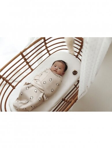 Baby Swaddle, 0-3 months by Meyco Baby, TOG 1,0 Penguin/soft sand 2